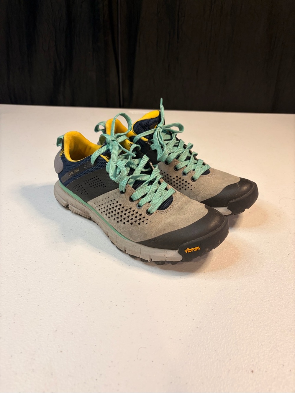 Danner Trail 2650 Gray Teal Hiking Shoes Vibram Women's Size 6
